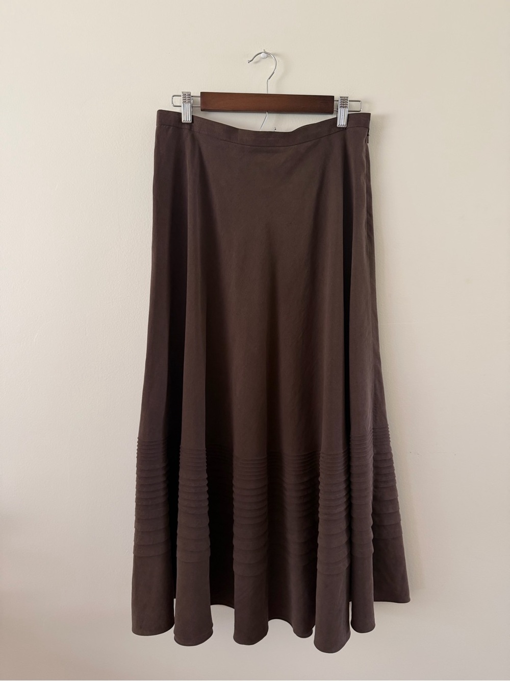 Jones New York 90s VTG Silk Linen Blend Brown Minimalist Capsule A Line Skirt 10